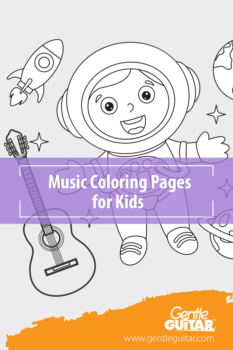 Music Coloring Pages for Kids – Astronaut