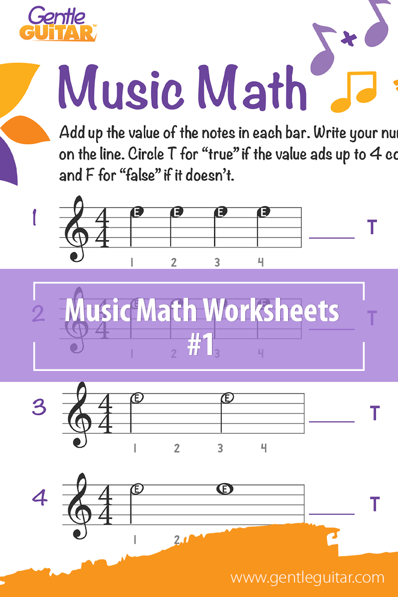 Music Math Worksheets – 1